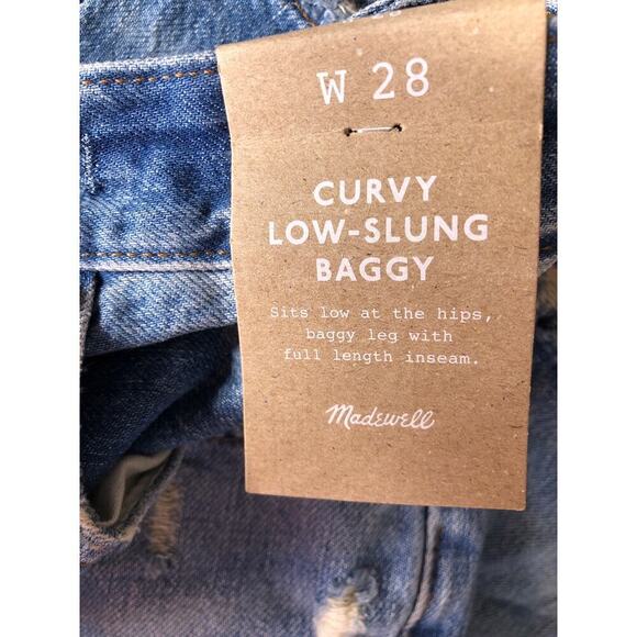 Madewell Curvy Low-Slung Baggy Jeans High Rise Wide Leg Hamburg Wash NWT 28 - Picture 6 of 9